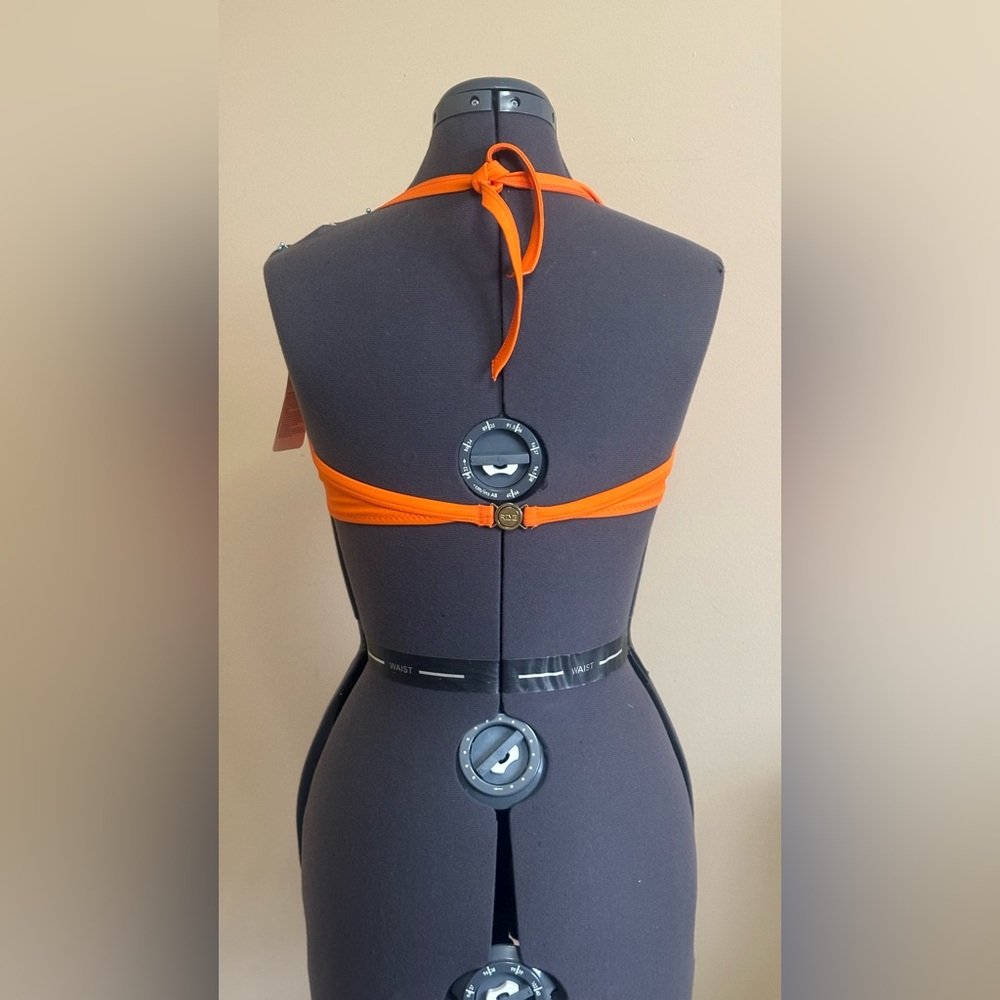 NWT Rise Vibrant Orange Halter Bikini Top - Picture 9 of 9